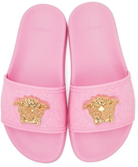 versace pink medusa slides|versace platform medusa.